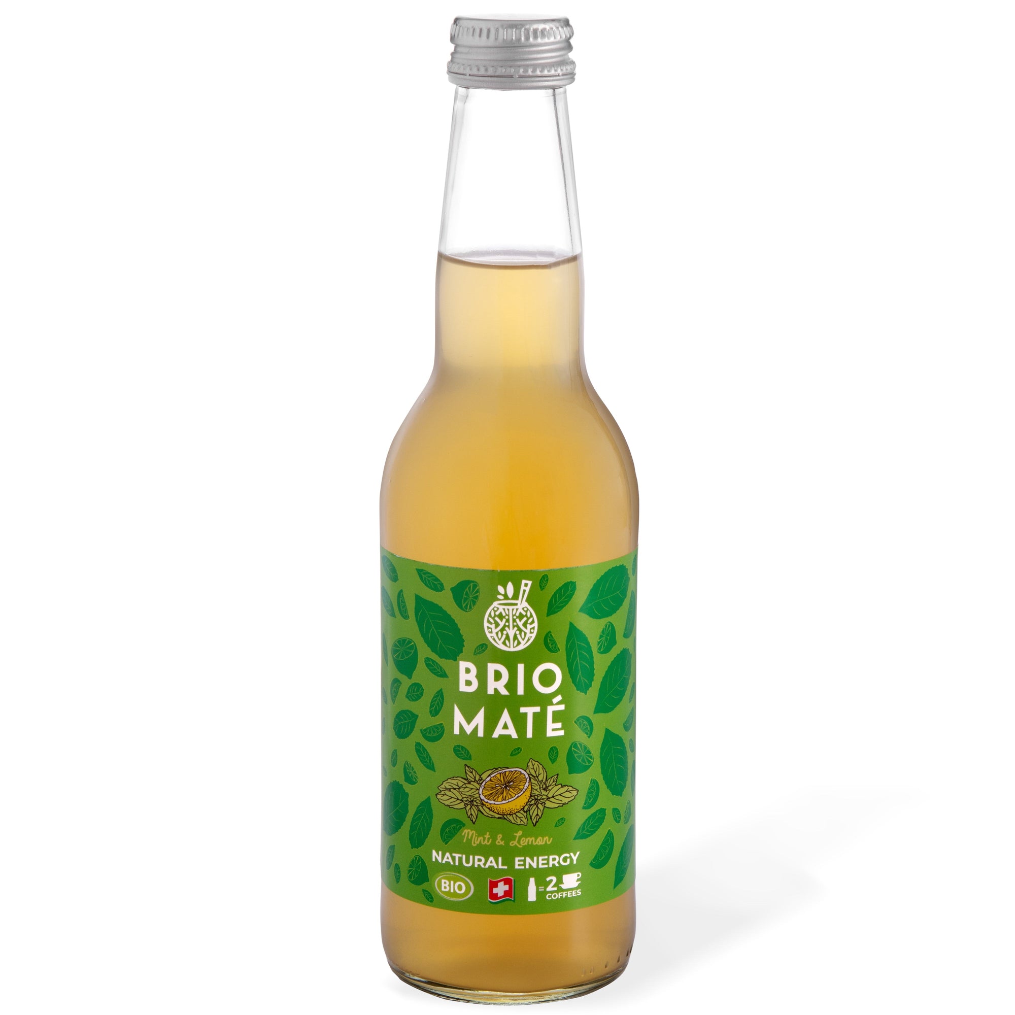 Brio Maté Energy Drink Naturel Bio Menthe Citron 33cl